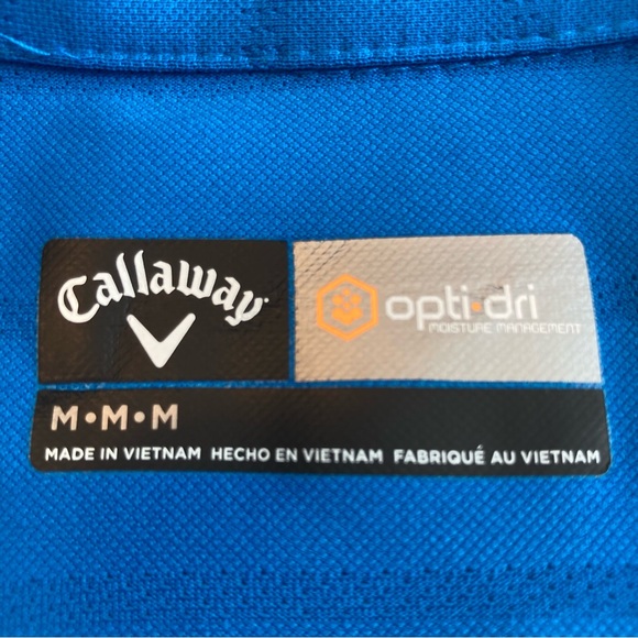 Callaway Opti Dry Golf Polo Short Sleeve Logo Callaway Hogan Blue Men's size M - Picture 8 of 10
